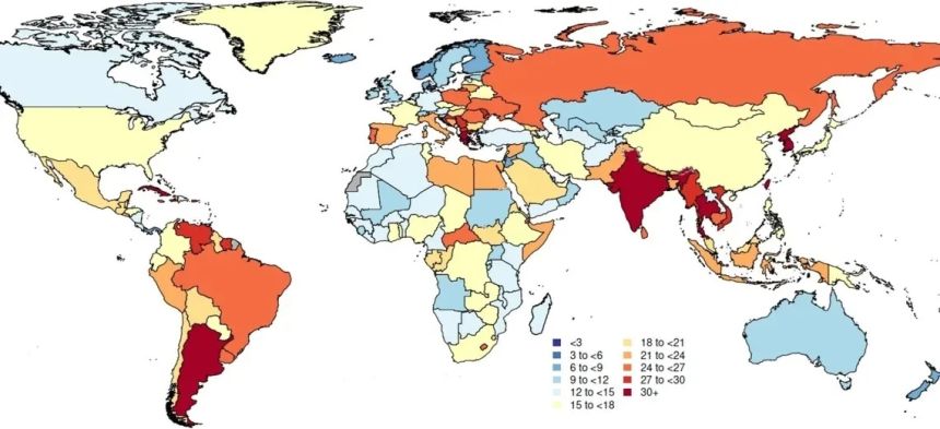 Death rate attributable to AMR, all ages, 2050