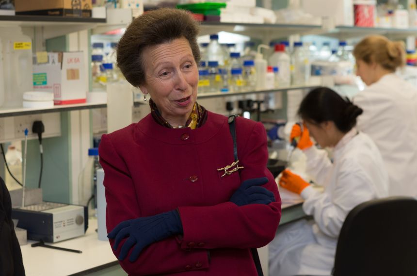 The Princess Royal was given a tour of the labs.