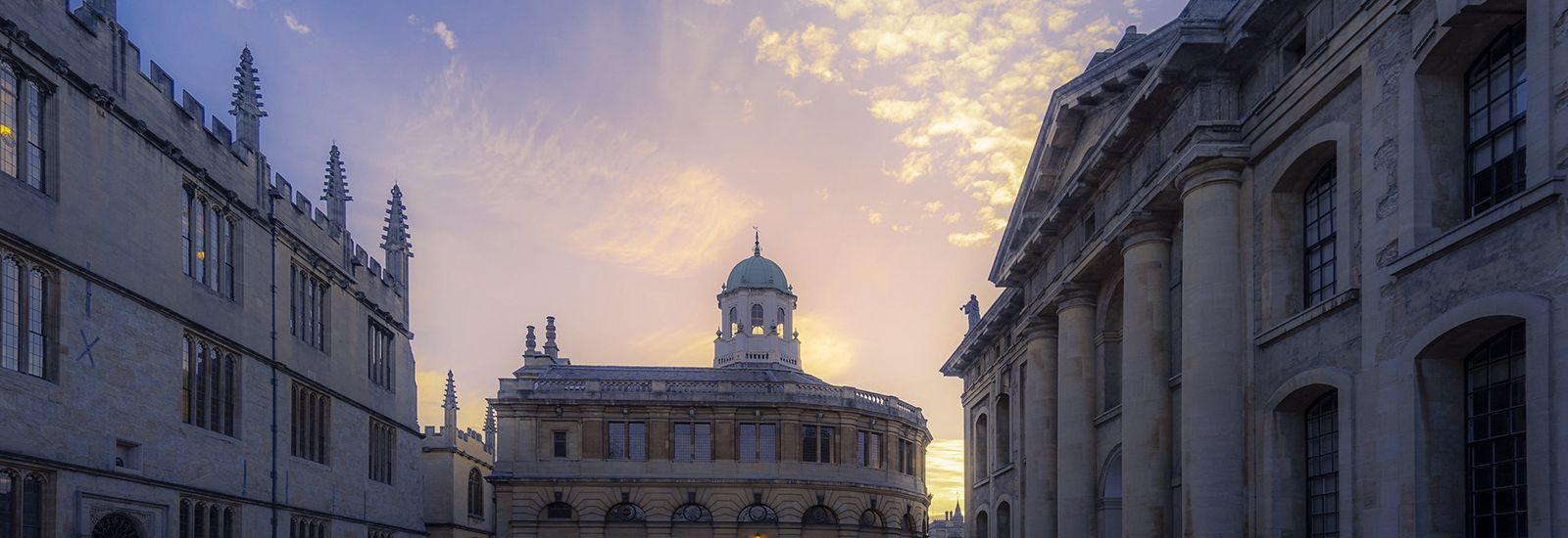 The Bodleian, Sheldonian and Clarendon buildings at sunset 