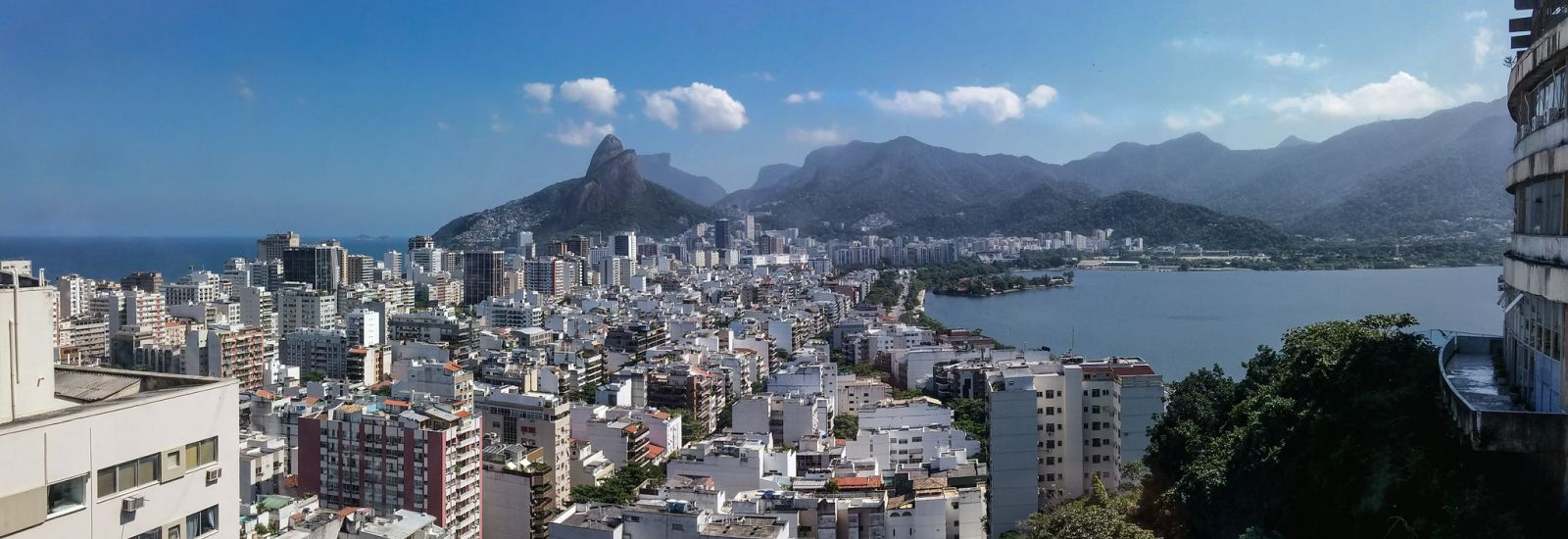 View over Rio de Janeiro, looking towards mountains