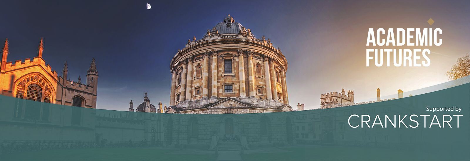 An image of the Radcliffe Camera, Academic Futures supported by Crankstart