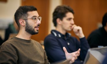 Students talking in a class