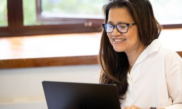 student at a computer