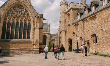 Photo of open day visitors at a college