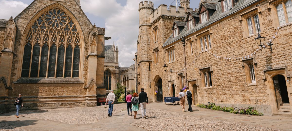 Photo of open day visitors at a college