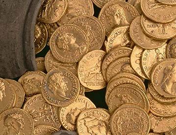 Photo of a hoard of Roman gold coins from Didcot