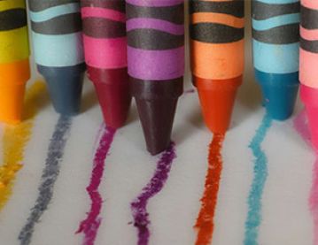 Coloured crayons