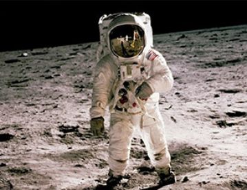 Astronaut standing on the moon