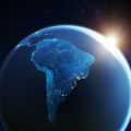 A shot of Latin America from space